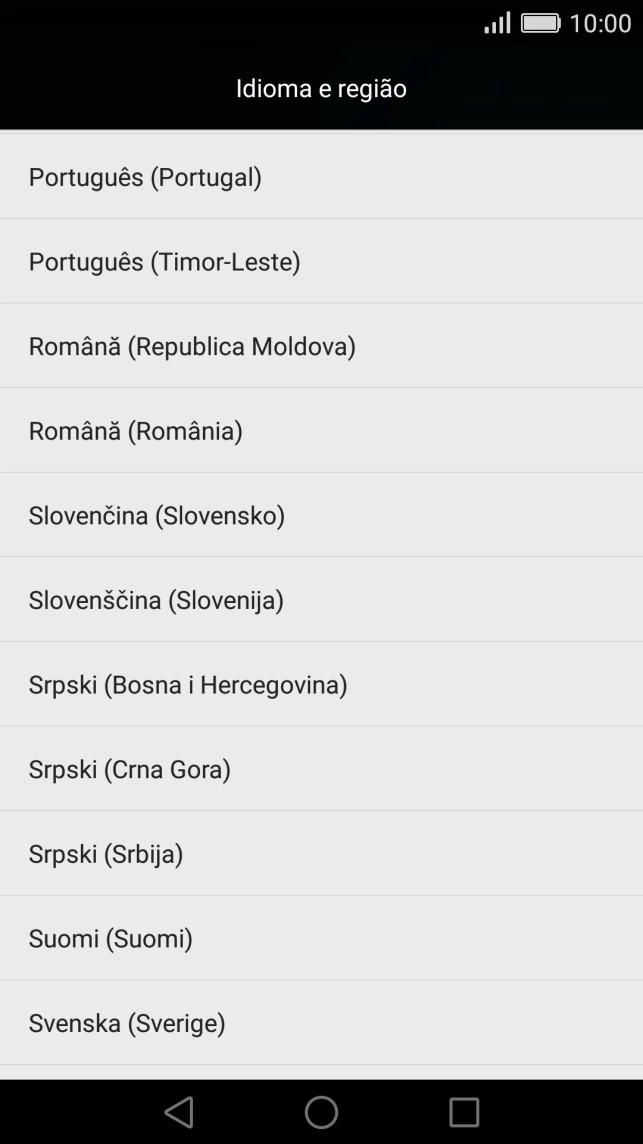 Prima o idioma pretendido.