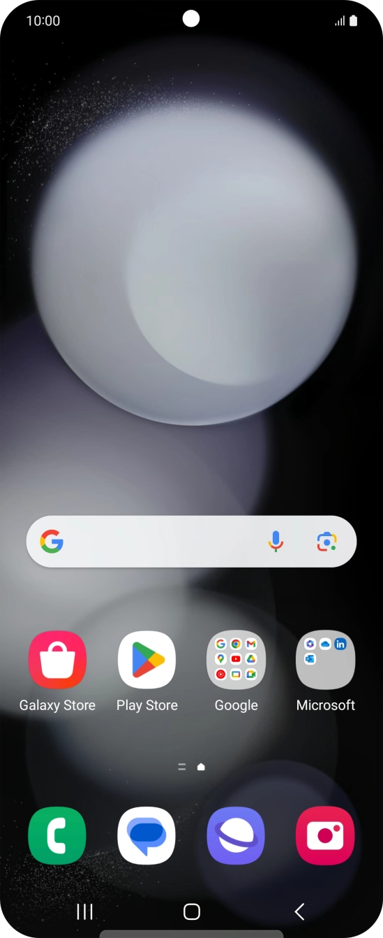 Deslize o dedo para cima no ecrã.