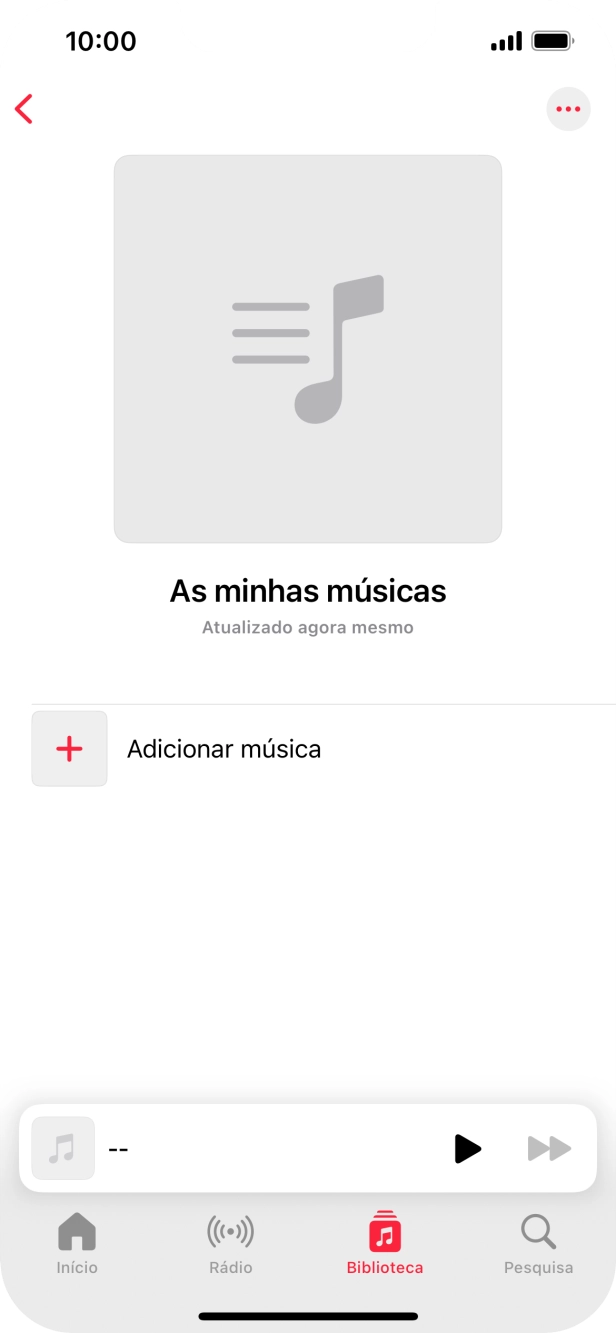 Prima Adicionar música.