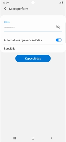 Írd be a Wi-Fi hálózatodhoz tartózó jelszót, és válaszd a Kapcsolódás lehetőséget.