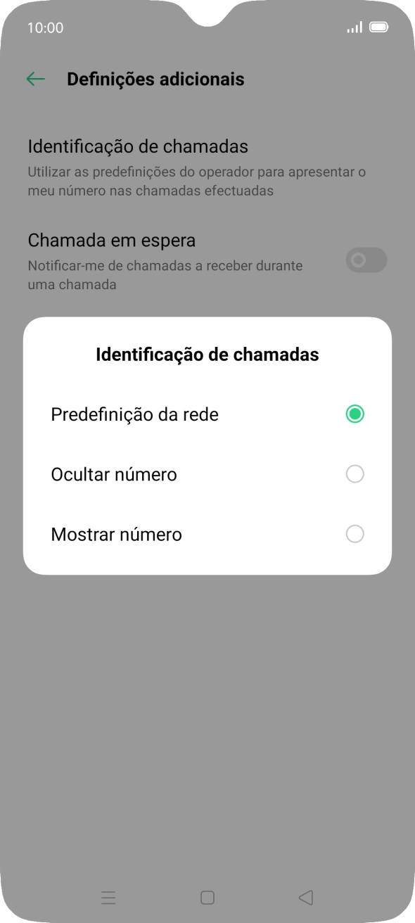Prima Mostrar número para ativar a visualização do seu número.