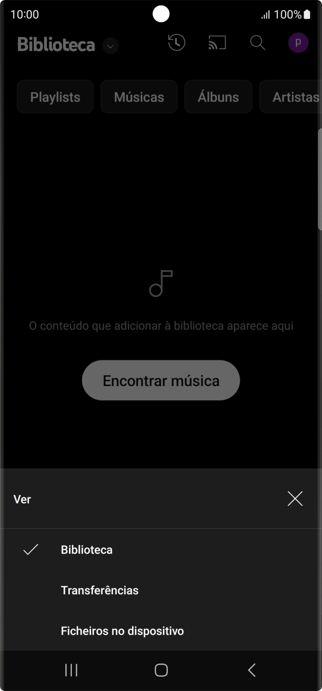 Prima a categoria pretendida e dirija-se ao ficheiro de música pretendido.