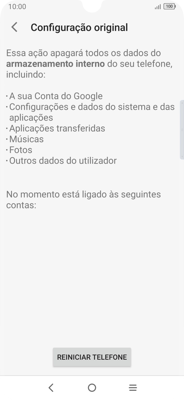 Prima REINICIAR TELEFONE.