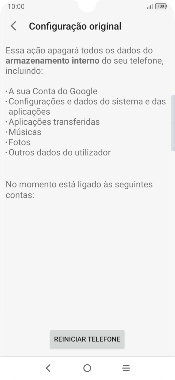 Prima REINICIAR TELEFONE.