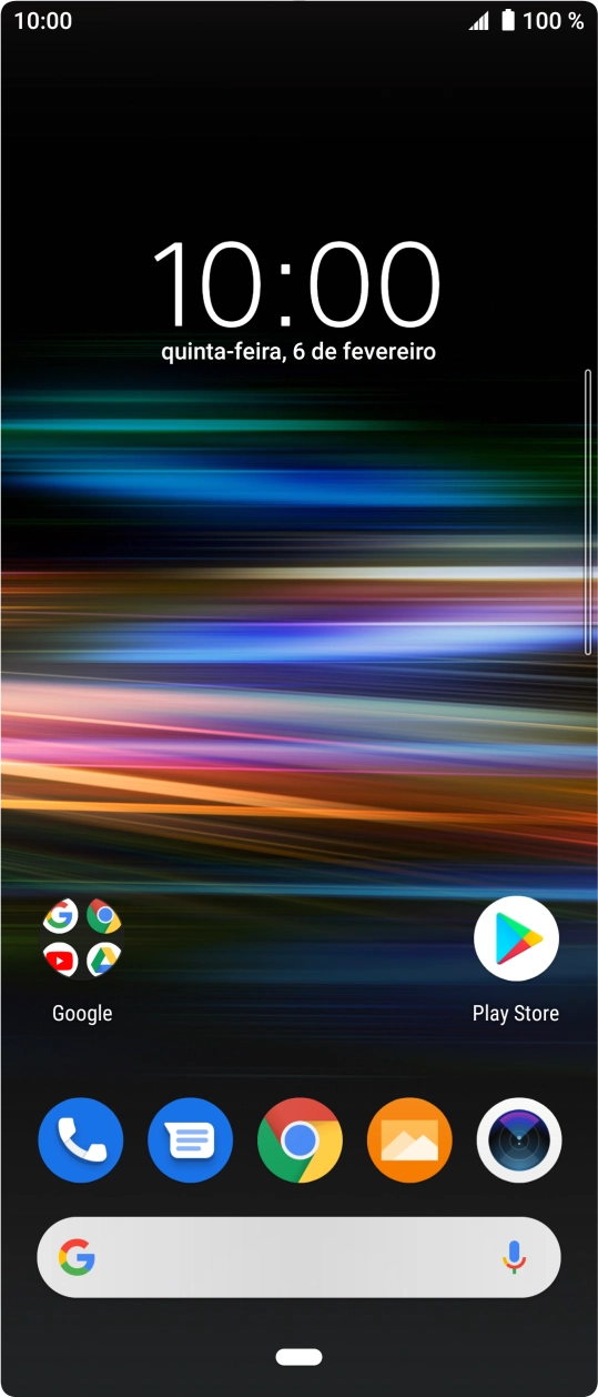 Deslize o dedo para cima no ecrã.