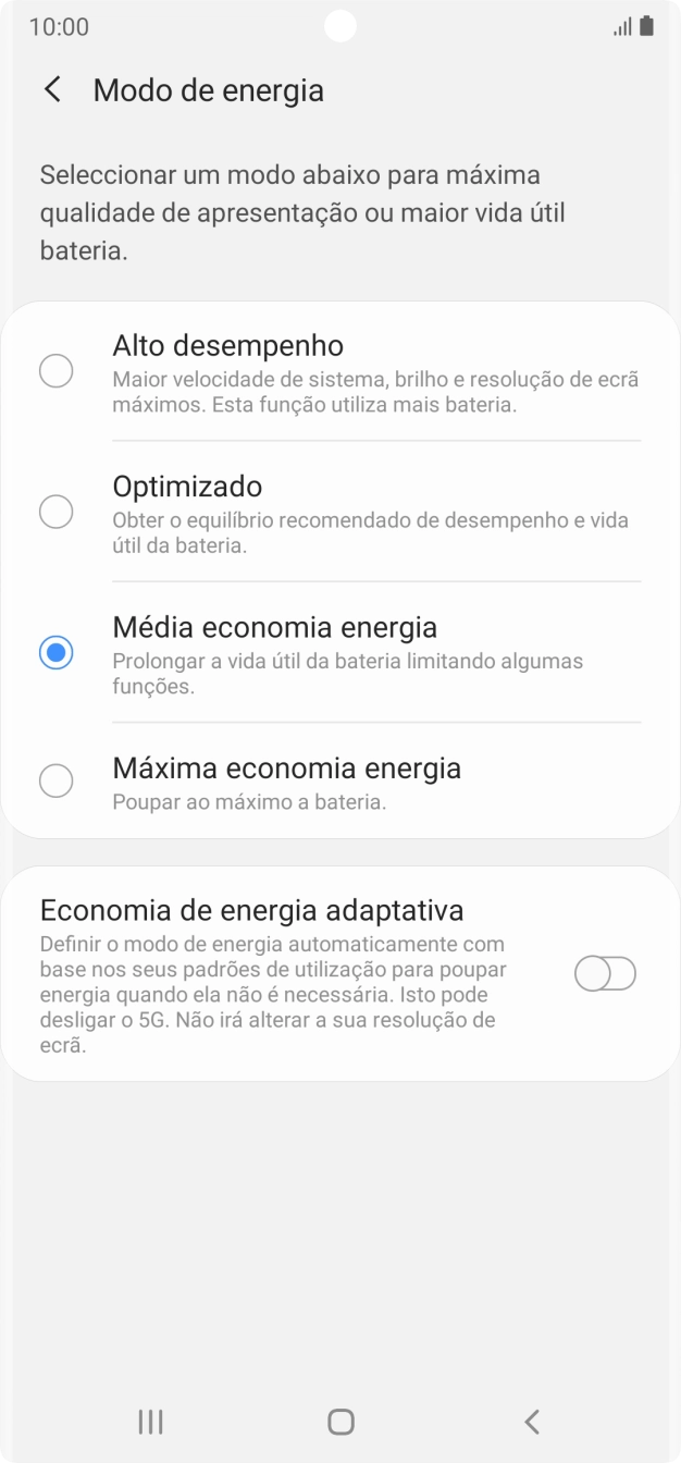 Prima a tecla de início para terminar e voltar ao ecrã inicial.