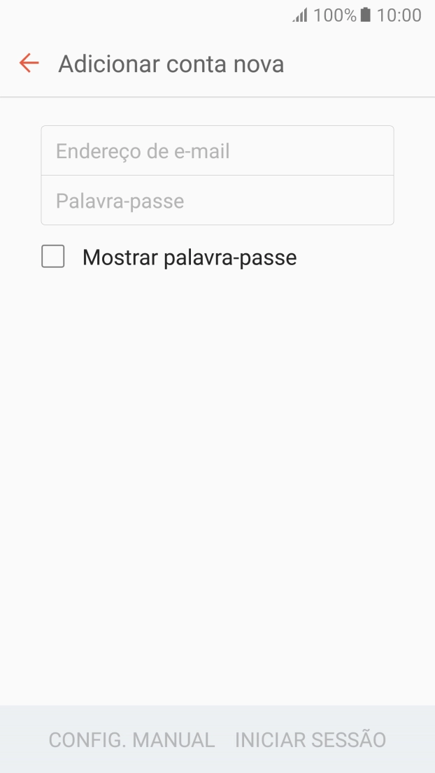 Prima Endereço de e-mail e introduza o seu endereço de e-mail Vodafone.