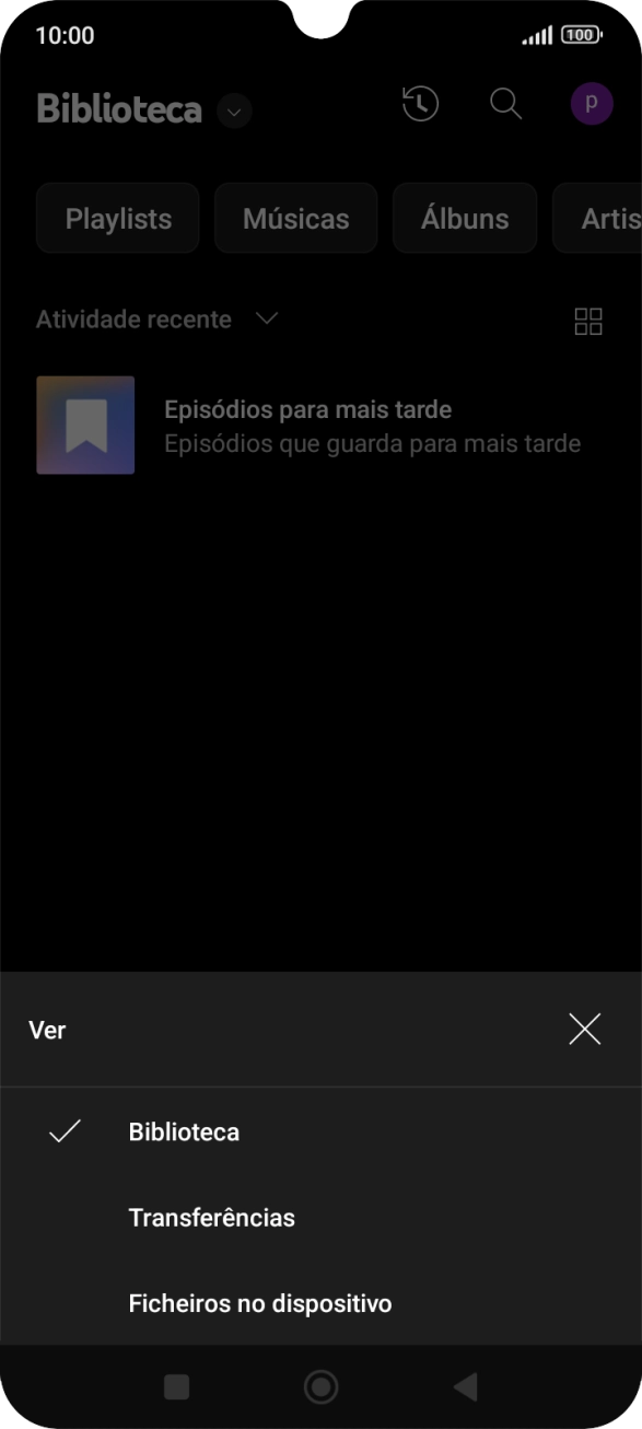 Prima Ficheiros no dispositivo e dirija-se ao ficheiro de música pretendido.
