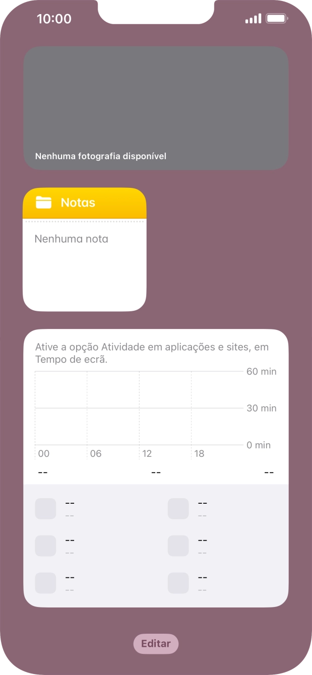 Mantenha premida por um instante a pilha de widgets pretendida.