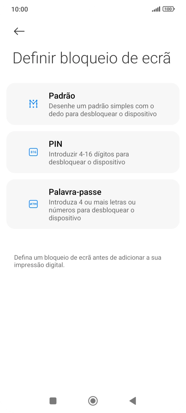 Prima o código de bloqueio do telefone pretendido.