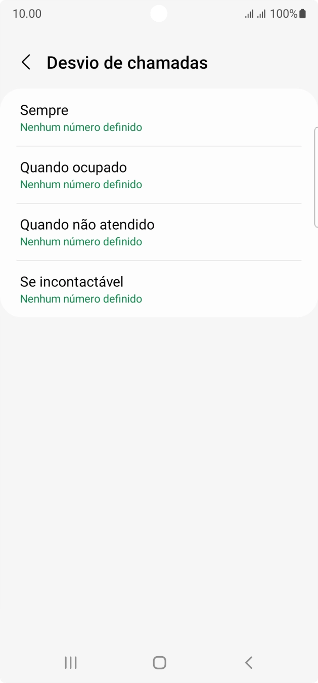 Prima o tipo de desvio pretendido.