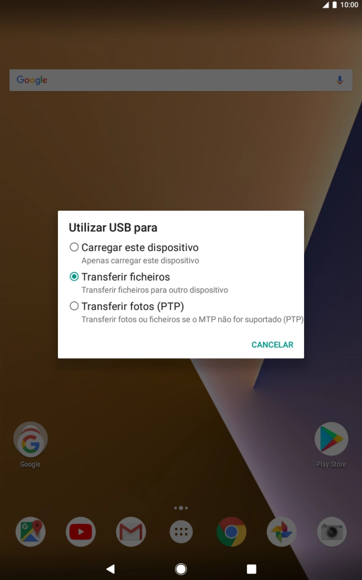 Prima Transferir ficheiros.