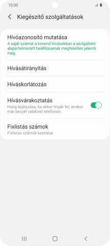 Kattints a „Hívásvárakoztatás” melletti csúszkára a funkció be- vagy kikapcsolásához.
