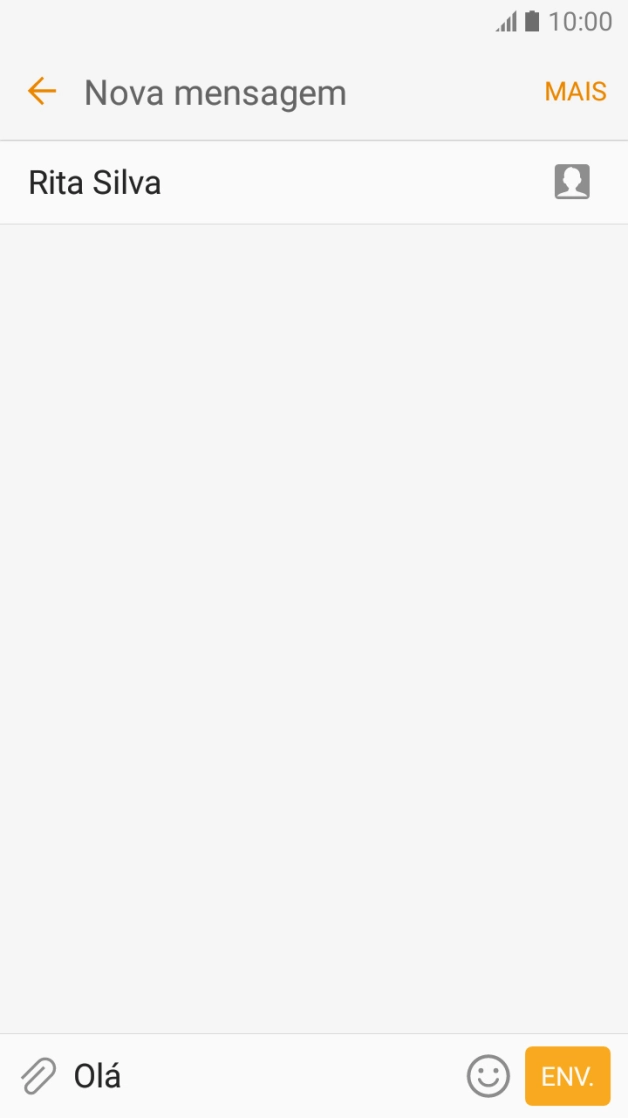 Prima ENV. quando terminar de escrever a sua mensagem curta.