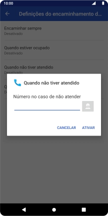 Introduza 123 e prima ATIVAR.