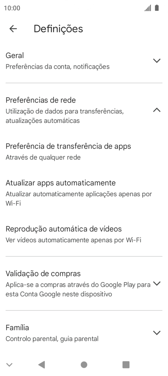 Prima Atualizar apps automaticamente.