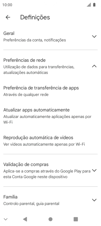 Prima Atualizar apps automaticamente.