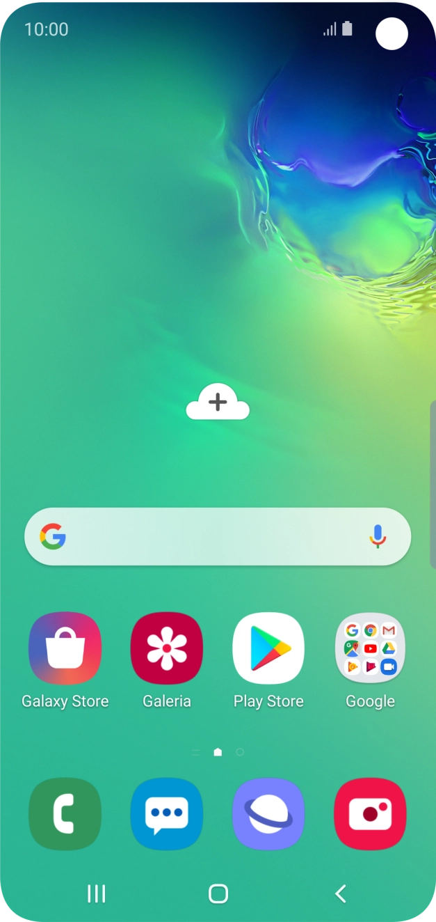 Deslize o dedo para cima no ecrã.