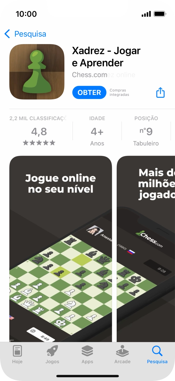 Prima OBTER e siga as indicações no ecrã para instalar a app.