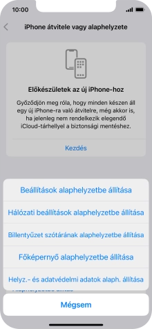 Válaszd a Beállítások alaphelyzetbe állítása lehetőséget.