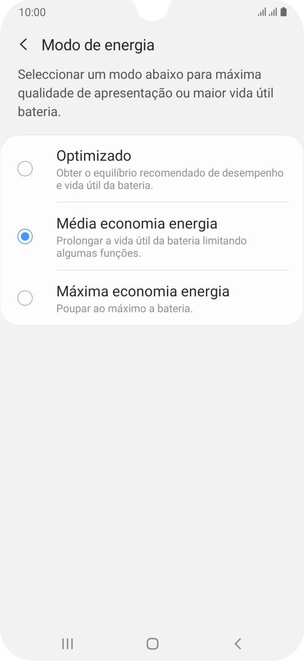 Prima a tecla de início para terminar e voltar ao ecrã inicial.