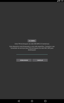 Introduza o código de desbloqueio e prima DESBLOQUEAR.