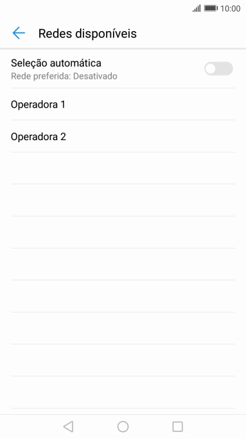 Para selecionar a rede automaticamente, prima o indicador para ativar a função.