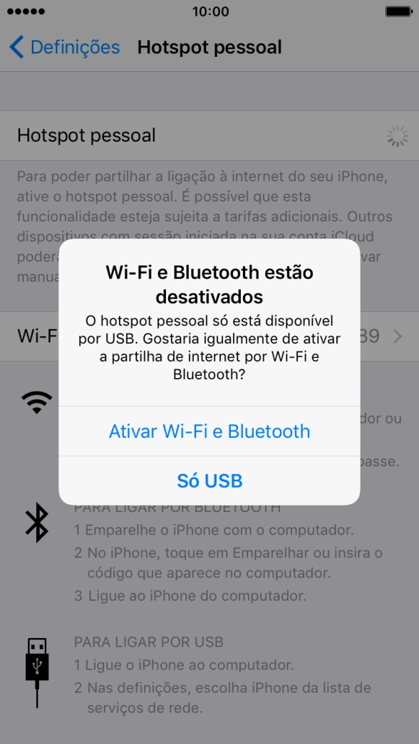 Prima Ativar Wi-Fi e Bluetooth.
