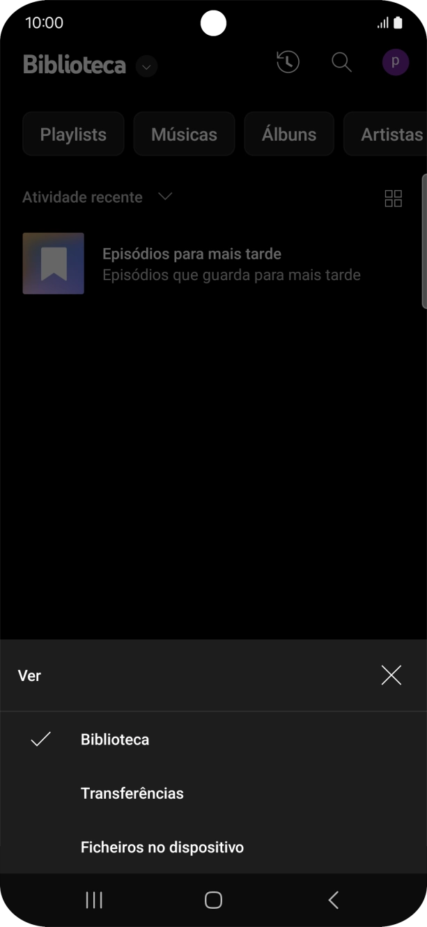 Prima a categoria pretendida e dirija-se ao ficheiro de música pretendido.