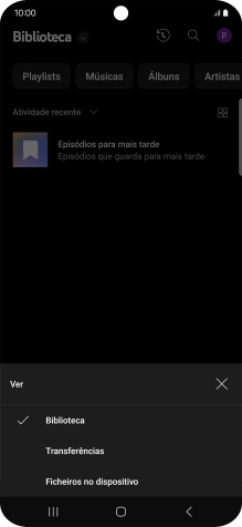 Prima a categoria pretendida e dirija-se ao ficheiro de música pretendido.