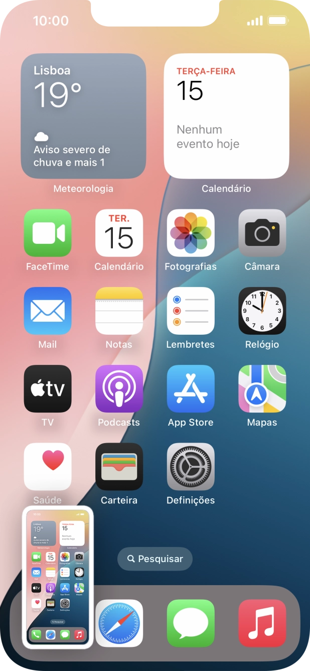 Para modificar a captura de ecrã prima a captura de ecrã e siga as indicações no ecrã para efetuar as modificações pretendidas.
