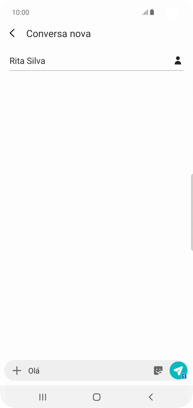 Prima o ícone para enviar quando terminar de escrever a sua mensagem curta.