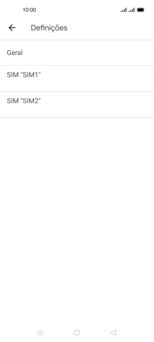 Prima o cartão SIM pretendido.