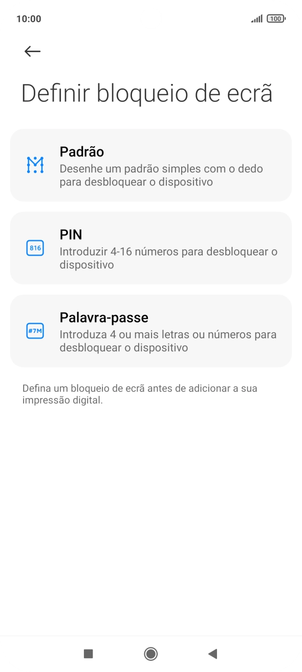 Prima o código de bloqueio do telefone pretendido.