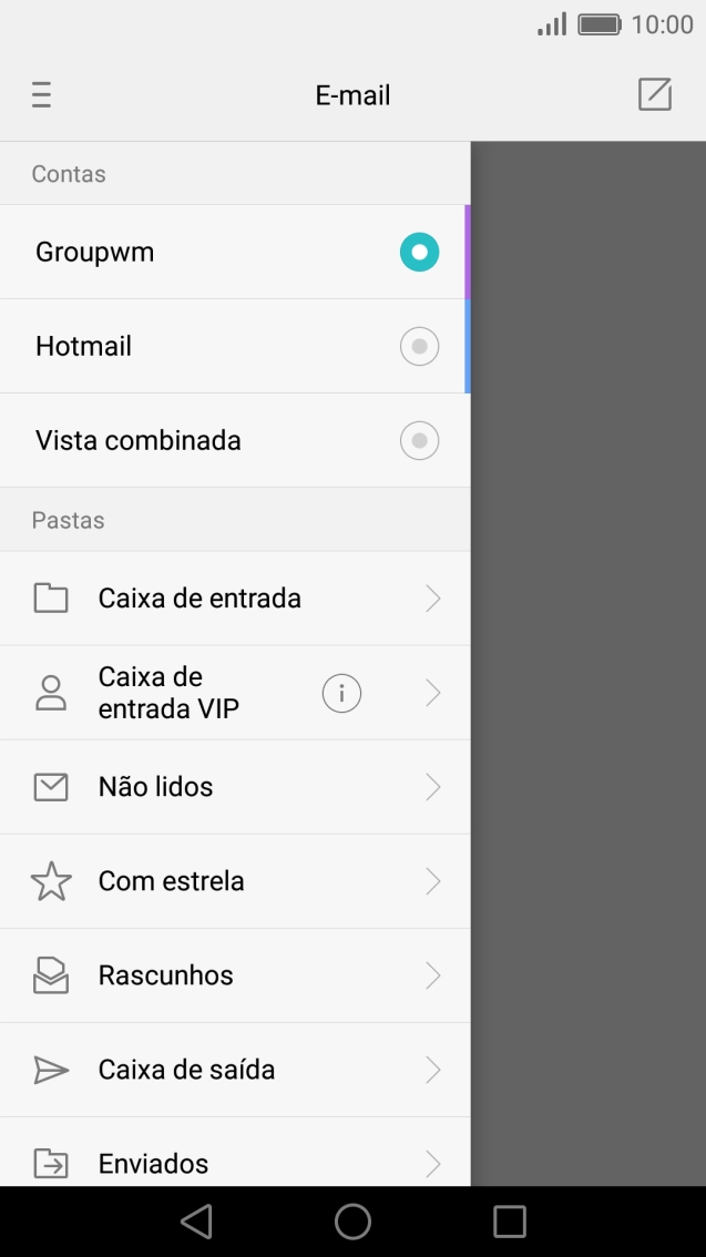Prima a conta de e-mail pretendida.