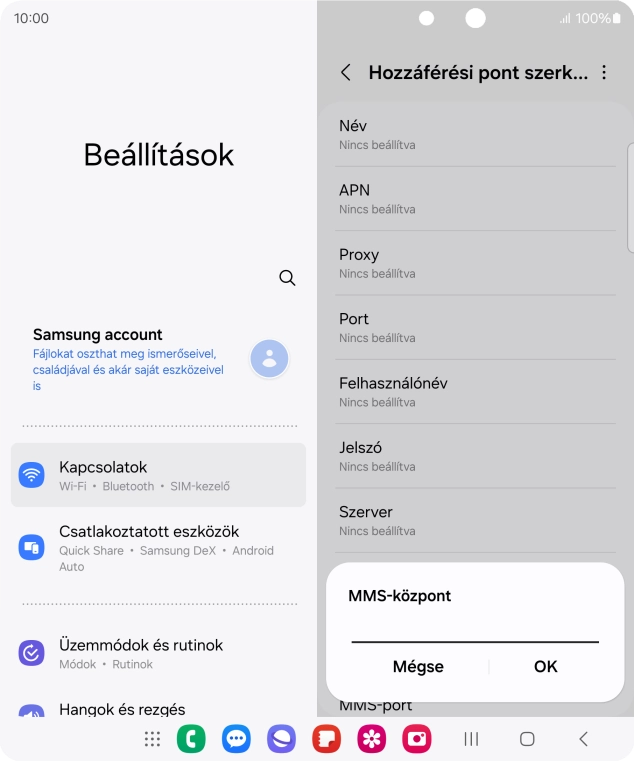 Írd be azt, hogy http://mms.vodafone.hu/servlets/mms, és válaszd az OK lehetőséget. Írd be azt, hogy http://mms.vodafone.hu/servlets/mms, és válaszd az OK lehetőséget.