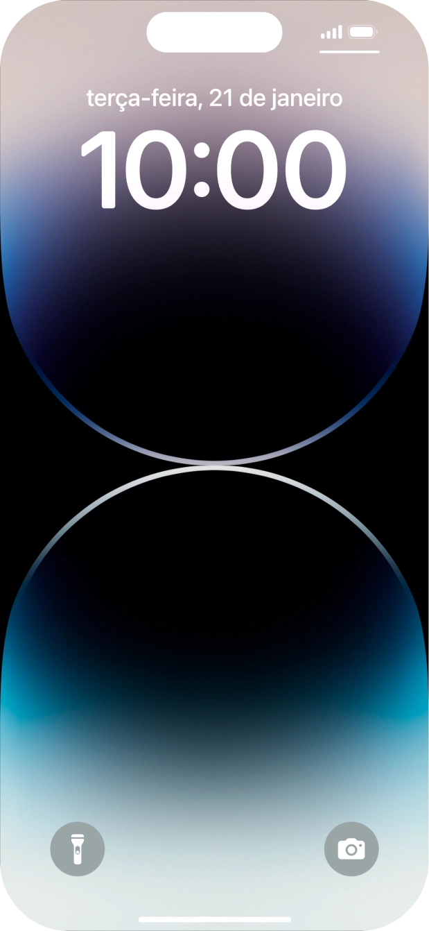 Deslize o dedo para cima a partir da base do ecrã.