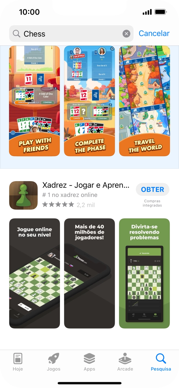 Prima a app pretendida.