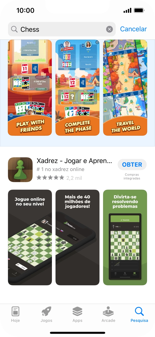 Prima a app pretendida.