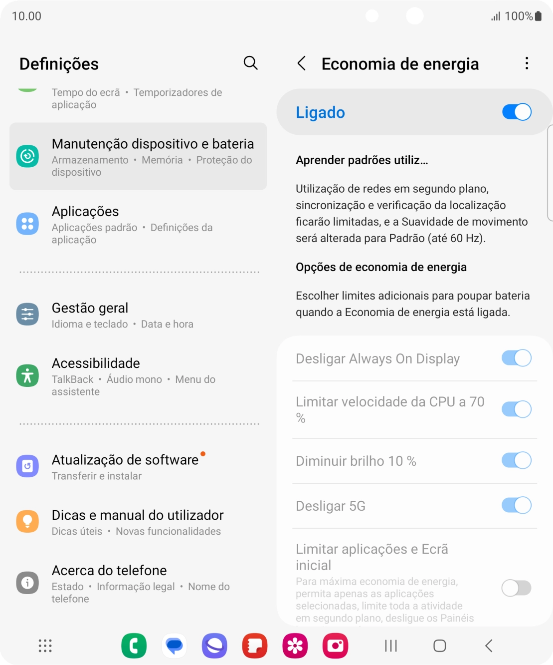 Prima a tecla de início para terminar e voltar ao ecrã inicial.