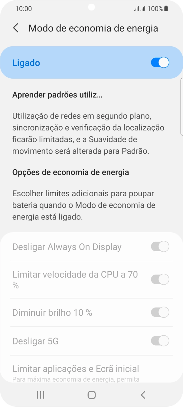 Prima a tecla de início para terminar e voltar ao ecrã inicial.