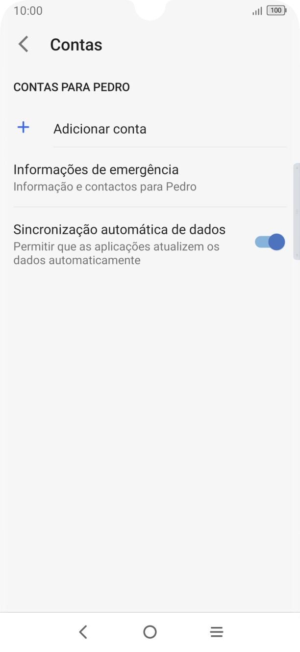 Prima Adicionar conta.