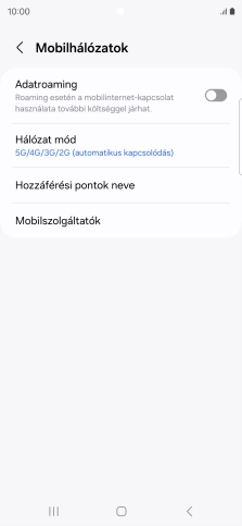Válaszd a Hozzáférési pontok neve lehetőséget.