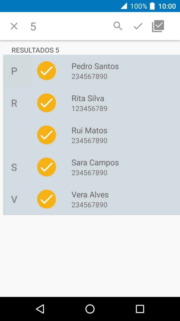 Prima o ícone para aceitar.