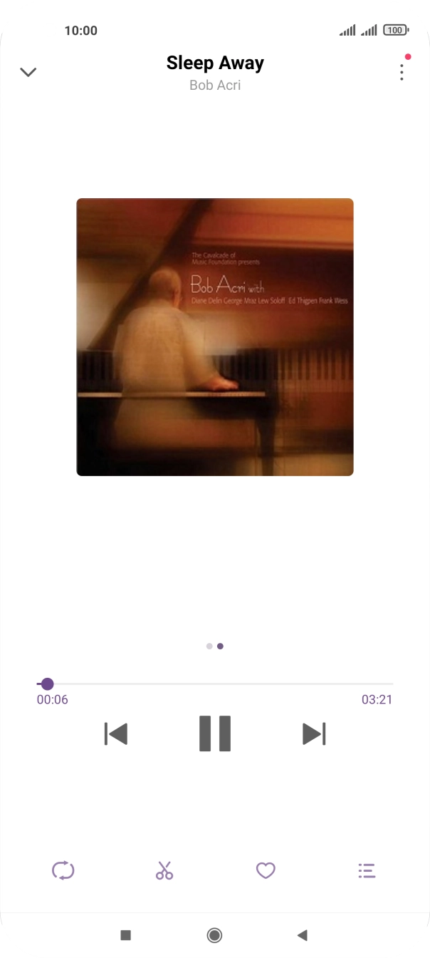 Prima a seta para a direita para ir para o ficheiro de música seguinte.