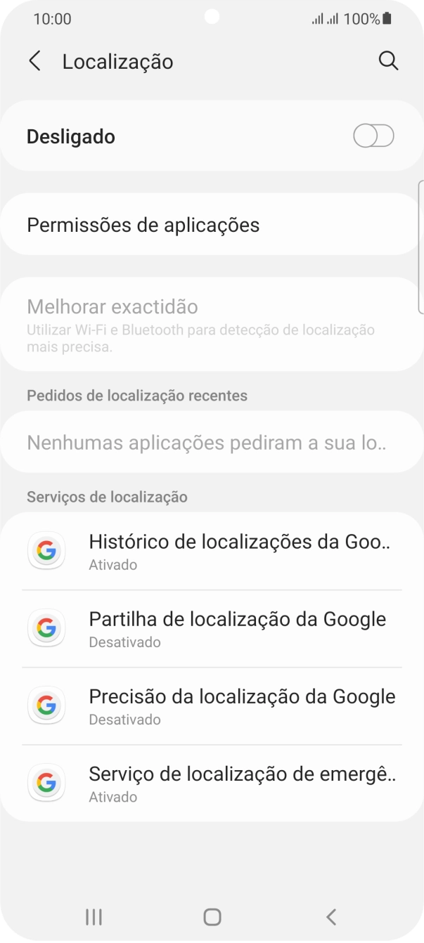 Prima o indicador para ativar ou desativar a função.