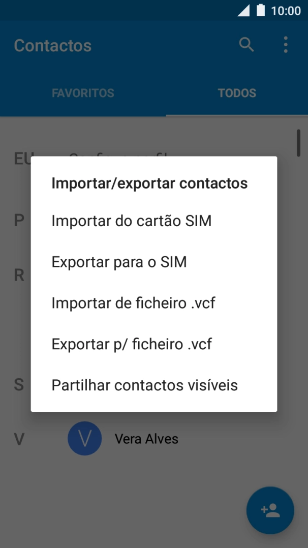 Prima Importar do cartão SIM.
