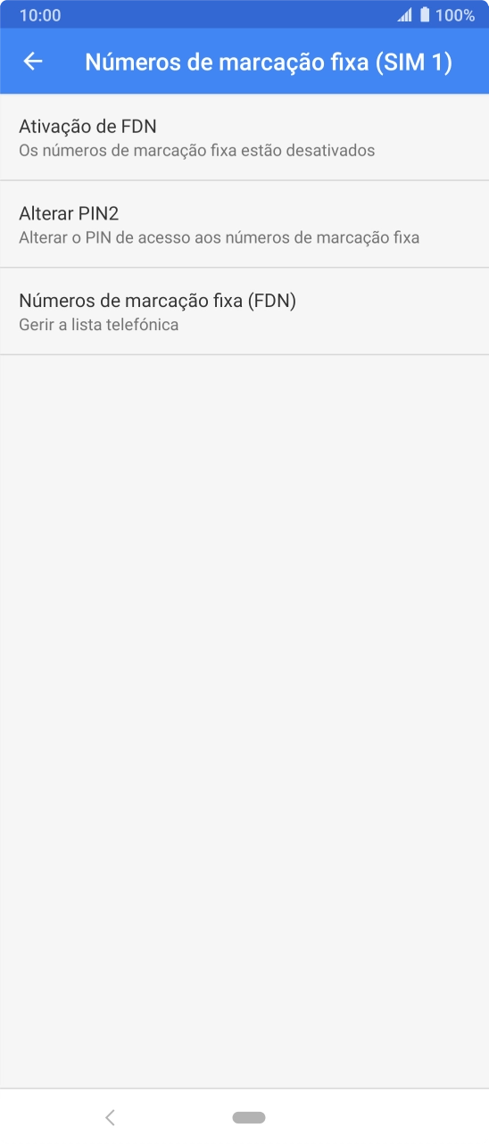 Prima Ativação de FDN para ativar a marcação permitida.