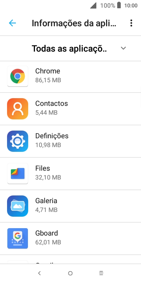 Prima a app pretendida.
