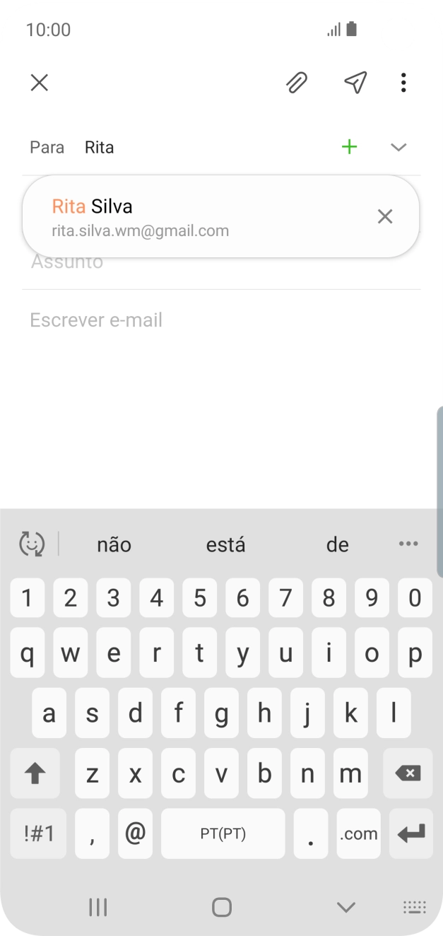Prima o contacto pretendido.